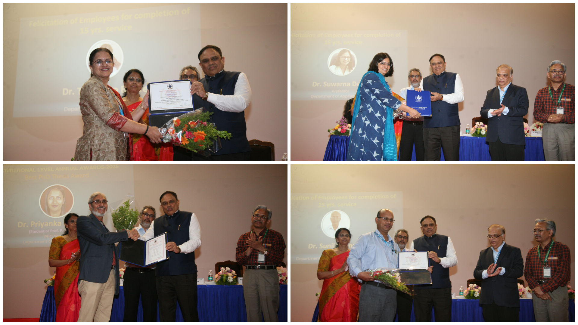 DIAT Raising Day Celebration on 09th May 2025. Felicitation of employees for completion of 15 yrs. service