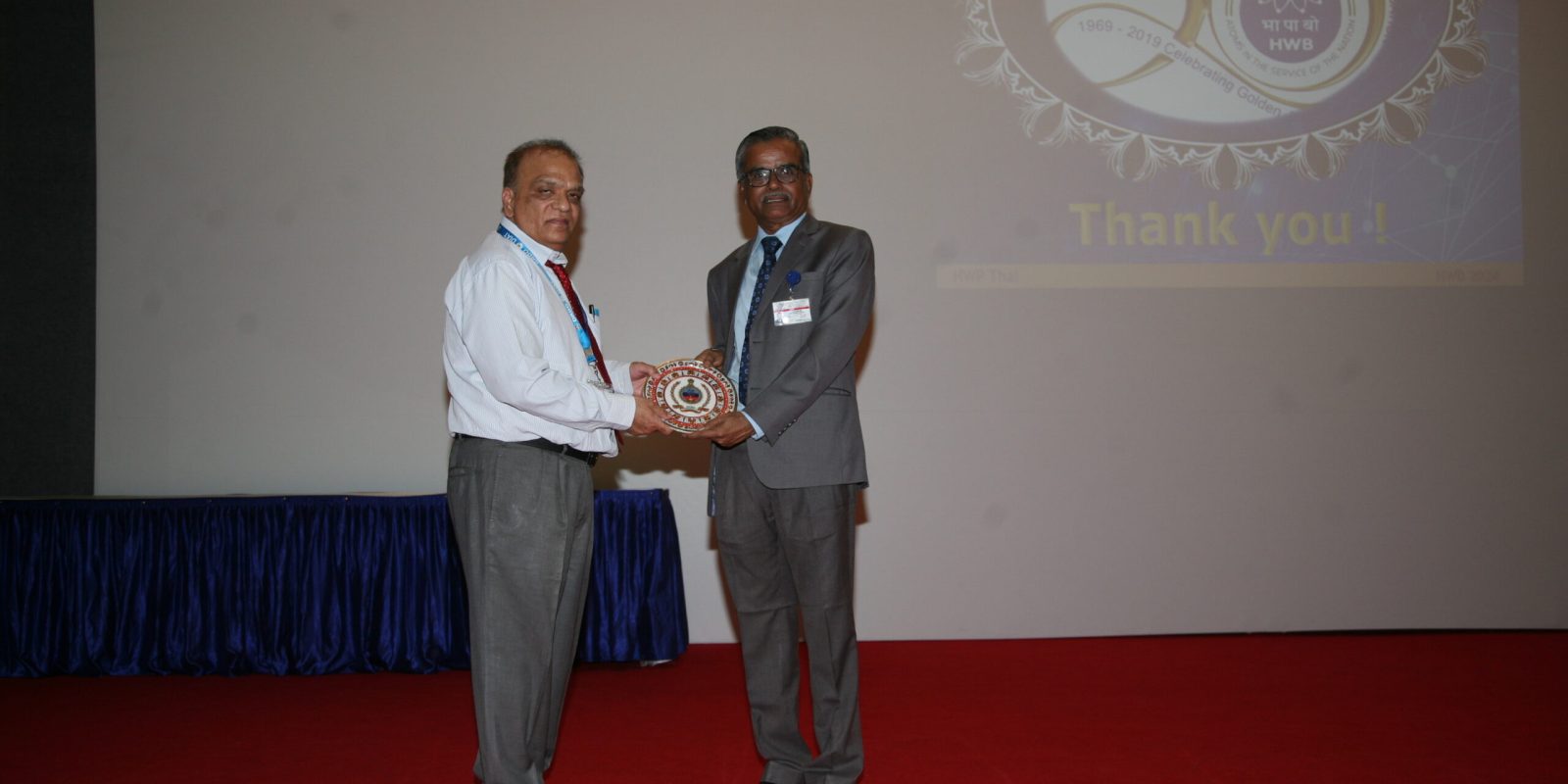During the Technology Day ceremony, the Vice Chancellor presents a memento to the Chief Guest.